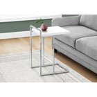 Monarch Specialties 3636 Accent Table - 25"H/Glossy White/Chrome Metal-Product dimensions: 26.5" H x 16" W x 18.25" L