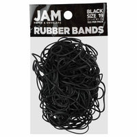 JAM Paper Colored Rubber Bands - Size 19 - 100 Pack-Color: Black