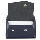 JAM Paper Leather Business Card Case with Snap Closure, Angular Flap, Navy Blue (233331744)-Size: 2.5" x 4" x 0.75"