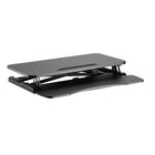 Uplite Sit Stand Desk Riser Desktop Converter - Black-Adjustable range: Bottom resting point at 4.3" / Max height: 19.9" from tabletop.