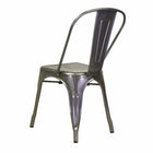Plata Import Tolix Armless Metal Chairs - Gunmetal - 2 Pack-No assembly required