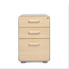 Poppin Stow 3-Drawer File Cabinet - White and Natural Oak-Stow 3-Drawer File Cabinet - holds letter and legal