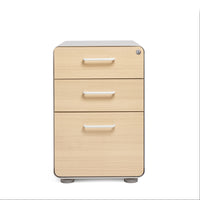 Poppin Stow 3-Drawer File Cabinet - White and Natural Oak-Stow 3-Drawer File Cabinet - holds letter and legal