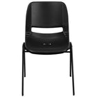 Flash Furniture HERCULES Series Black Ergonomic Shell Stack Chair with Black Frame & 16" Seat Height-Multipurpose Stack Chair