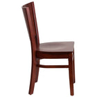 Flash Furniture Lacey Series Solid Back Mahogany Wood Restaurant Chair - 2 Pack-.625" Thick Beechwood Seat