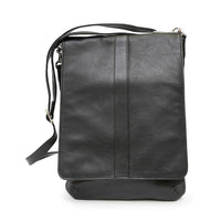 Ashlin Evan Top Flap Messenger Bag with Media Device Holder, Black-Slim, functional and lightweight, this messenger bag is ready to hit the road with you and your smart devices. The back panel has a zippered pocket that fits media devices up to 7" diameter and the main compartment fits tablets and ultrabook computers