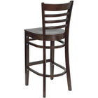 Flash Furniture HERCULES Series Ladder Back Walnut Wood Restaurant Barstool-.625'' Thick Beechwood Seat