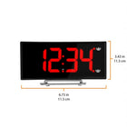 Marathon Watch Curved Display LED Clock with Dual Alarm and USB Charging Port - Black-Alarm with snooze: easy to set alarm with snooze function (5 minute intervals)