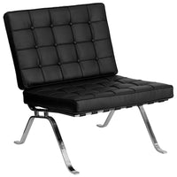 Flash Furniture HERCULES Flash Series Black Leather Lounge Chair with Curved Legs-Vintage Inspired Style