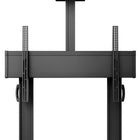 Kanto Height Adjustable Rolling TV/AV Cart with Adjustable Shelf for 60"-100" TVs - Black-Solid aluminum and steel construction with durable powder coated finish
