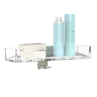 Linea Luxury Shower Basket, Brushed Stainless-Durable crystal-like basket and rust-proof stainless steel features
