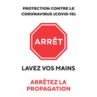 Mark Maker French Re-Stick Cling Vinyl 12" x 18" - Protection Contre Coronavirus (Covid-19) Arretez Lavez Vos Mains-French Re-Stick Cling Vinyl