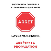 Mark Maker French Re-Stick Cling Vinyl 12" x 18" - Protection Contre Coronavirus (Covid-19) Arretez Lavez Vos Mains-French Re-Stick Cling Vinyl