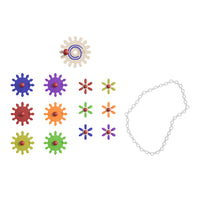 Flash Furniture Bright Beginnings Commercial Grade 79 Piece Multicolor Chain, Gears Accessories for Modular STEAM Wall Systems-Commercial Grade Chain and Gears Set for Modular STEAM Wall Systems
