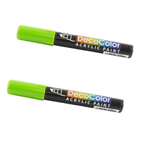 Marvy Uchida Chisel-Tip Acrylic Paint Marker - Light Green - 2 Pack-Colour: Light Green (Lime Green)
