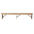 Flash Furniture HERCULES Series 8' x 12" Antique Rustic Solid Pine Folding Farm Bench with 3 Legs-Rustic Style