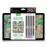 Crayola Signature Series Blend & Shade Coloured Pencils - 50 Pack-Soft, highly pigmented cores provide smooth colour laydown. Colours show up with clarity on both dark and light paper backgrounds.