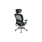 SPACE Professional Air Grid-Back Chair with Headrest and leather seat, Black & Platinum-2-to-1 synchro tilt control