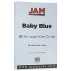 JAM Paper Matte Legal Cardstock, 8.5 x 14, 80lb Baby Blue, 50/Pack (76329467)-Colour: Baby Blue