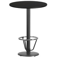 Flash Furniture Laminate 30" Round Base Round Table, Black (XURD30BKTR18B3F)-Bar height hospitality table
