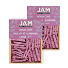 JAM Paper Wood Clothing Pin Clips, Medium, 1 1/8, Lavender Purple, 2 Packs of 50, 100 Total (230726780a)-Lavender-coated Wood