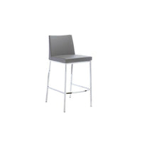 Plata Import Aelta Stool, Counter Height, Grey Seat (A-5091C-GREY)-Faux Leather