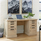 Sauder 60"W La Collection Mason Peak Crédence - Finition Prime Oak-Garantie limitée de 5 ans