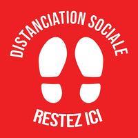 Mark Maker French Floor Decal 12" x 12" - Distanciation Sociale Restez Ici-French Floor Decal