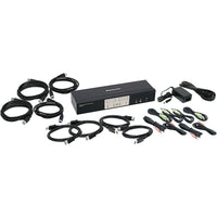 Iogear GCS1934 4-Port DisplayPort 1.2 KVMP, USB 3.1 Gen 1 Hub and Audio-KVM Switch & AV Splitters