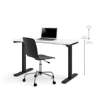 Bestar 24" x 48" Electric Height Adjustable Table, White, (65857-17)-The control button is located on the front edge of the work surface for an easy access.