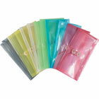 JAM Paper Plastic Envelopes with Button & String Tie Closure #10 Business Booklet - 5 1/4" x 10" - Assorted Colours - 12 Pack-Quantity: 12 per pack