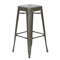 OSP Designs 30" Metal Barstool, Gunmetal, 4 Pack-30" Antique metal barstool