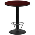 Flash Furniture Laminate 36" Round Base Round Table, Mahogany (XURD36MATR24B4F)-Bar height hospitality table