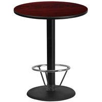 Flash Furniture Laminate 36" Round Base Round Table, Mahogany (XURD36MATR24B4F)-Bar height hospitality table