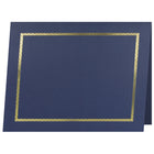 St. James Document/Certificate Holders - Gold Foil Border - Linen Finish - Navy Blue - 5 Pack - 83846-Easy to insert any letter size (8-1/2" x 11") documents into the die-cut corner slots