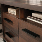 Sauder 66"W Briarbrook L-Desk - Barrel Oak-   Finished on all sides for versatile placement in any room