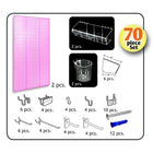 Azar Displays Pegboard Organizer Kit, Pink Frosted (900945-PNK)-Pink Frosted