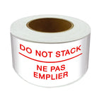 SPC 'Do Not Stack' Die Cut Labels - Red/ White - 3" x 5" - 500/Roll-500/Roll