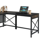 Sauder Foundry Road 42" W Desk Return - Carbon Oak (1 Box)-Carbon Oak, Engineered wood, Metal
