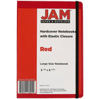 JAM Paper Hardcover Lined Notebook with Elastic Closure, Large, 5.88 x 8.5 Journal, Red, 2 Pack (340526610g)-2 per pack