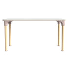 Flash Furniture Bright Beginnings 23.5" x 47" Commercial Wooden Rectangle Adjustable Height Classroom Activity Table-Beech/White-Kid-Friendly Design with Rounded Safety Corners