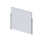 Mark Maker Rod Sneeze Guard - 30" W x 31.5" H panel 1/4" Clear Acrylic and 24" high aluminum rod set - no pass through-Optimal social distancing between two groups of people