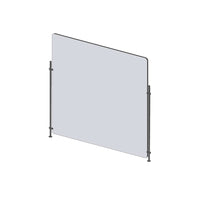 Mark Maker Rod Sneeze Guard - 30" W x 31.5" H panel 1/4" Clear Acrylic and 24" high aluminum rod set - no pass through-Optimal social distancing between two groups of people