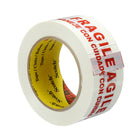 Scotch Printed Message Box Sealing Tape - "Fragile - Handle With Care" - 48mm x 100m-White with red type
