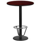 Flash Furniture Laminate 24" Round Base Round Table, Mahogany (XURD24MATR18B3F)-Bar height hospitality table