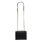 Champs Gala Collection Leather Clutch Shoulder Bag - Black-Chain strap with 21" drop for shoulder or crossbody wear