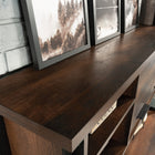 Sauder - 430077 Briarbrook Large Hutch - Barrel Oak-Hidden storage behind doors.