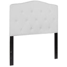 Flash Furniture Cambridge Tufted Upholstered Twin Size Headboard - White Fabric-Panel Headboard