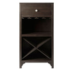 Winsome Ancona Modular Wine Cabinet with One Drawer, Glass Rack, X Shelf, Espresso-Can hold 6-20 bottles depending on the diameter