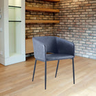 My Home My Living Vintage Faux Leather Arm Chair - Grey-Weight Capacity: 250 lb